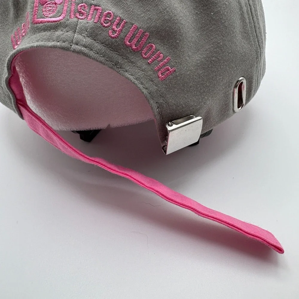 Walt Disney World Pink Gray Sequin Mickey Mouse Adjustable Baseball Cap